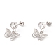 Crystal Rhinestone with Butterfly Dangle Stud Earrings EJEW-E264-05-2