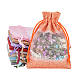 Hobbiesay 20 個 10 色のリネンポーチ  巾着袋  オーガンジー窓付き  長方形  ミックスカラー  14x10x0.5cm  2個/カラー ABAG-HY0001-05-1