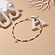Unabhängigkeitstag-Halskette mit Emaille-Sternanhänger und Glasperlenketten für Frauen NJEW-TA00056-2
