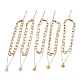 304 Stainless Steel Paperclip Chains Pendants Tiered Necklaces NJEW-JN02765-1