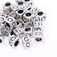 Antique Silver Plated Initial Letter Alloy European Beads TIBEB-Q054-34AS-NR-1
