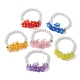 Set di braccialetti elasticizzati con perline di vetro da 6 pz. 6 colori BJEW-JB10042-1