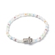 Bracelets extensibles perles rondes à facettes en verre BJEW-JB06535-4