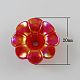 不透明なアクリルビーズ  ABカラー  花  ミックスカラー  20x20x8mm  穴：4mm  約265個/500g SACR-R691-20x20mm-M-2