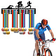 CREATCABIN Triathlon Medal Hanger Display Sports Medal Holder Iron Swim Bike Run Competition Wall Hanging Rack Frame Hook Display for Runner Swimmer Athlete Gift Over 60+ Medals 15.7 x 5.9 Inch ODIS-WH0021-180-7