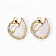Brass Micro Pave Clear Cubic Zirconia Charms KK-Q765-016-NF-1