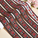 Flat Embroidery Floral Polyester Ribbons OCOR-WH0067-92B-4
