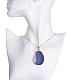 Natural Agate Oval Pendant Necklaces NJEW-BB00057-01-4