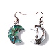 Boucles d'oreilles pendantes en forme de croissant de lune en coquillage paua naturel EJEW-G307-01-4