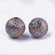 Polyester Thread Fabric Covered Beads WOVE-T009-12mm-02-2