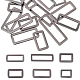 Chgcraft 24 pièces 6 boucles de réglage rectangulaires en alliage de zinc FIND-CA0008-58-1