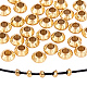 UNICRAFTALE about 50pcs 1.4mm Gold Metal Beads Round Spacer Beads 4mm Diameter Stainless Steel Rondelle Bead Loose Beads Metal Spacers for Jewelry Making Findings DIY STAS-UN0008-15G-1