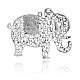 Antique Silver Plated Elephant Filigree Alloy Enamel Big Pendants ENAM-J607-01AS-2