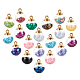 PandaHall 90pcs 15 Color Crystal Glass Ball Charms with Star Star Glitter Sequins GLAA-PH0007-58-1