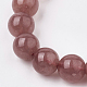 Fraise naturel bracelets élastiques de quartz BJEW-S138-02B-10mm-3