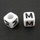 Perles européennes de lettre en acrylique X-OPDL-R050-10mm-M-1