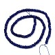 染めた天然の白い翡翠ロンデルビーズ連売り  多面カット  ブルー  4x2mm  穴：1mm  約148個/連  14.9インチ G-L379-03A-2