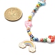 Halskette mit Regenbogen-Anhänger aus legierter Emaille NJEW-JN04348-2