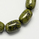 Бочкообразная драгоценный камень природный Unakite каменные бусы нити X-G-S114-18-1