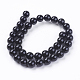 Natürlicher schwarzer Onyx runder Perlenstrang G-L087-10mm-01-2