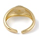 Brass Clear Cubic Zirconia Cuff Rings RJEW-B034-16G-3