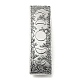 月の満ち欠け模様の長方形の合金製ヘアバレッタ  女性の女の子のために  アンティークシルバー  81x23.5x3mm PHAR-G011-01AS-2