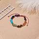 Natural & Synthetic Mixed Gemstone Chips Braided Bead Bracelet BJEW-JB08631-2