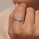 Hellhimmelblauer synthetischer Opal-Herz-Fingerring FM4105-1-2