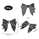 CHGCRAFT 2Pcs Resin Rhinestone Bowknot Shoes Decoration Charms No Clip No Strap Black Rhinestone Bow Shoes Decoration for Wedding Bridesmaid Shoe High Heels Leather Shoe Casual Shoe FIND-CA0004-74-2