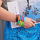 Set di braccialetti elastici con perline acriliche a tubo curvo color caramello per le donne BJEW-SW00015-7