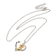 Heart with Word Best Wishes Zinc Alloy Pendant Necklaces for Christmas NJEW-M203-02B-GP-3