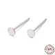 925 Sterling Silver Flat Pad Ear Stud Findings STER-A003-103A-1