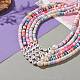 Colliers de perles heishi en pâte polymère arc-en-ciel de la saint valentin NJEW-JN03301-5