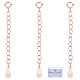 Beebeecraft 3Pcs Rose Gold Necklace Extenders 925 Sterling Silver Bracelet Anklets Extender Chain with Spring Ring Clasps and Polishing Cloth for Jewelry Making FIND-BBC0001-26RG-1