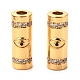 Brass Micro Pave Clear Cubic Zirconia Tube Beads ZIRC-P086-04G-2