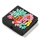Valentinstag-Rechteck mit Blumen- und Wort-Mama-Silikon-Fokalperlen SIL-A005-04-2