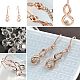 Calabash Real Rose Gold Plated Fashion Alloy Austrian Crystal Dangle Earrings EJEW-AA00057-57-4