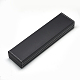 プラスチック製の模造革のネックレスボックス  ベルベットと  長方形  ブラック  24.5x6.5x3.5cm OBOX-Q014-24-1