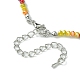 Collier de perles de verre rondelle à facettes pour femme NJEW-M208-01I-5