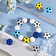 Gomakerer 10 pièces 5 couleurs football perles de silicone écologiques de qualité alimentaire SIL-GO0001-19-4