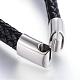 Braided Leather Cord Mkulti-strand Bracelets BJEW-K141-13-4