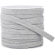 Benecreat25m二重層フラットコットンコード  中空綿ロープ  衣類用アクセサリー  ライトグレー  11x1.2mm  25 m /ロール OCOR-BC0001-74B-1