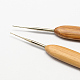 Bambú mango de hierro agujas de gancho de ganchillo TOOL-R034-0.75mm-2