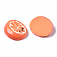 スプレープリント樹脂カボション  笑顔のオレンジ  レッドオレンジ  27~28.5x22.5~24x5~6.5mm CRES-Q215-010-3