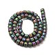 Electroplated Natural Lava Rock Beads Strands G-G984-06E-2