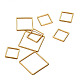 304ステンレススチール製フレームコネクター  正方形  ゴールドカラー  12x12x0.8mm / 20x20x0.8mm / 16x16x0.8mm  30個/セット STAS-CJ0001-32-3