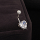 Platino placcato gioielli per il corpo cuore cubic zirconia ottone ombelico anello ombelico anelli pancia AJEW-EE0001-01B-4