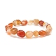 Bracelet extensible en perles de cornaline naturelle teintée (teinte) BJEW-JB07145-01-1
