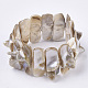 Eau douce shell perles bracelets extensibles BJEW-S278-009-3