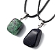 DIY 宝石ナゲット ネックレス メイキング キット  天然石と合成石のペンダントを含む  ワックスコードネックレス作り  22個/セット DIY-FS0003-52-3
